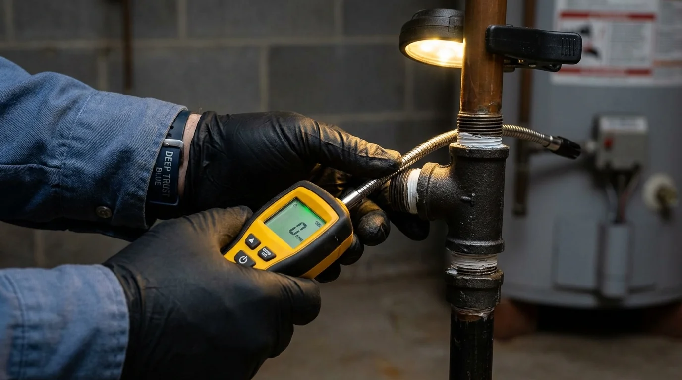 Gas leak detection with electronic sniffer by Johns Plumbing LLC in Walnut Cove