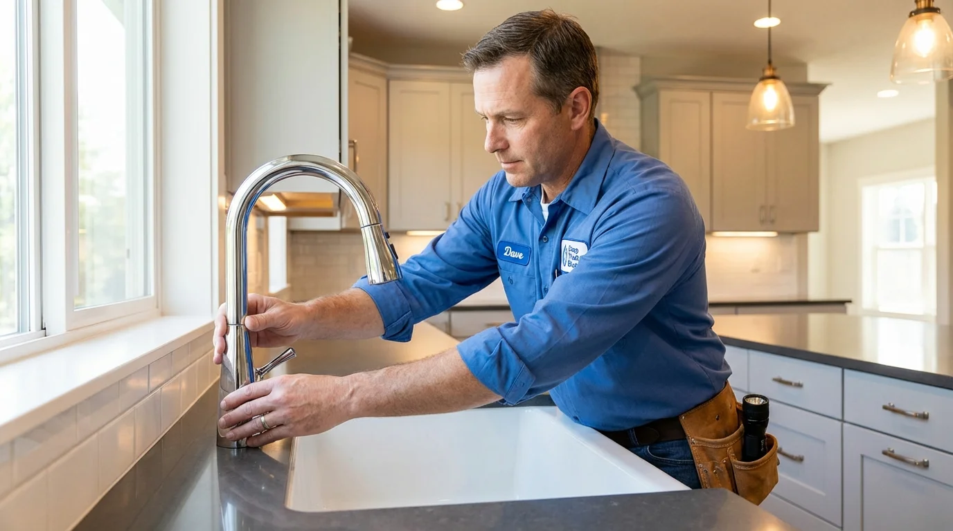Kitchen faucet installation by Johns Plumbing LLC in Walnut Cove